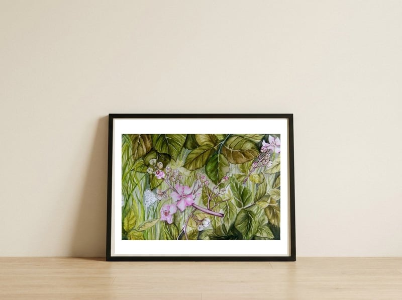 Summer Blackberry — framed, leaning against the wall