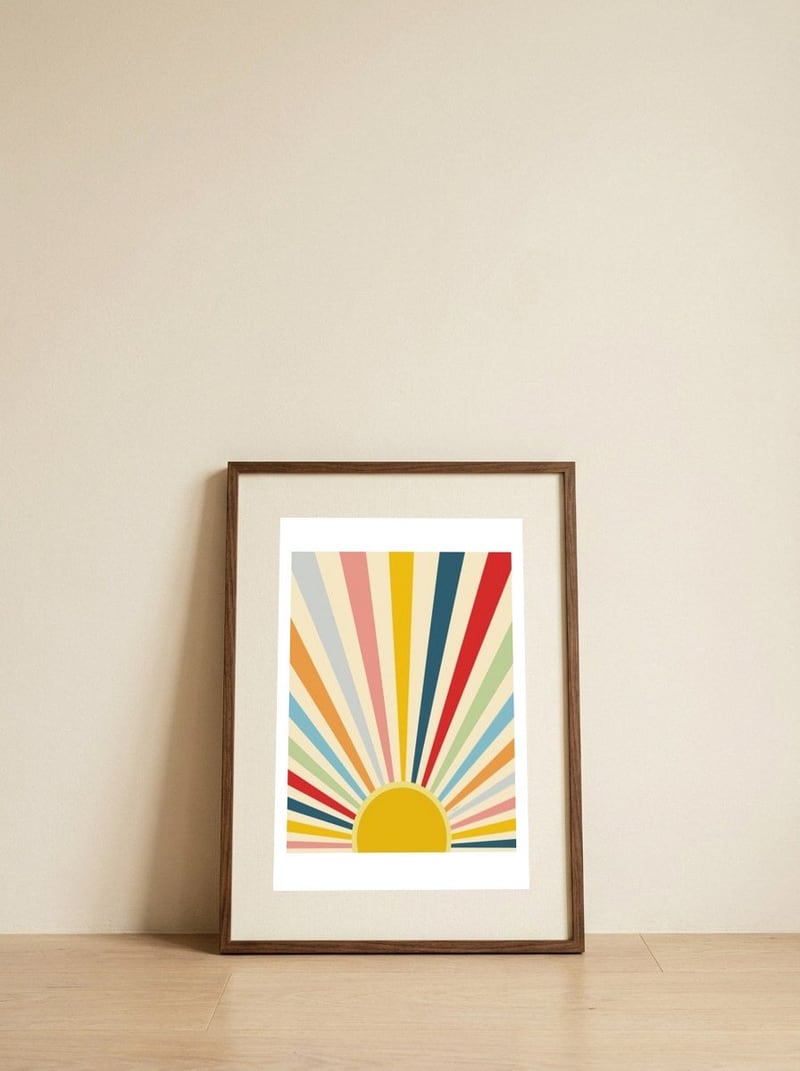 Sun Shines Inside You — framed, leaning against the wall