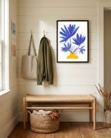 Indigo Blooms framed in a relaxed room thumbnail