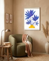 Indigo Blooms framed in a tender room thumbnail