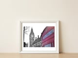 London Big Ben Red Phone Booth  — framed, leaning against the wall thumbnail