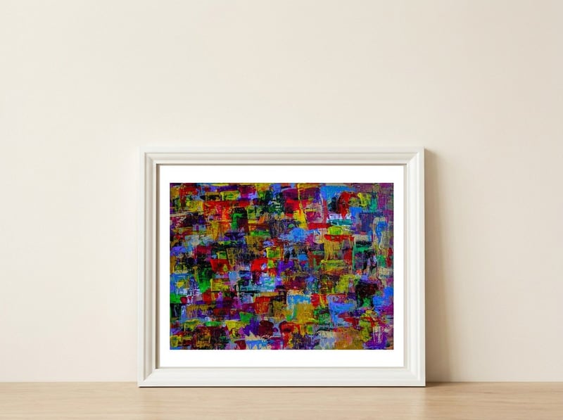 Eight — framed, leaning against the wall