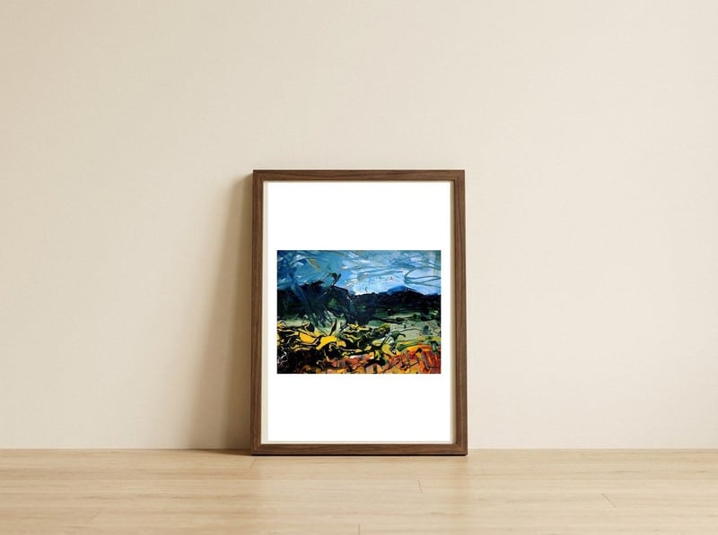 Poetic Earth, Surface Of Land — framed, leaning against the wall