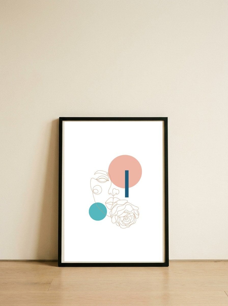rose lady — framed, leaning against the wall