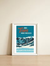 Ski Taos New Mexico vintage poster — framed, leaning against the wall thumbnail