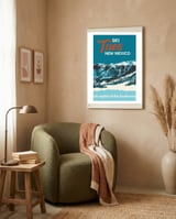 Ski Taos New Mexico vintage poster framed in a tender room thumbnail