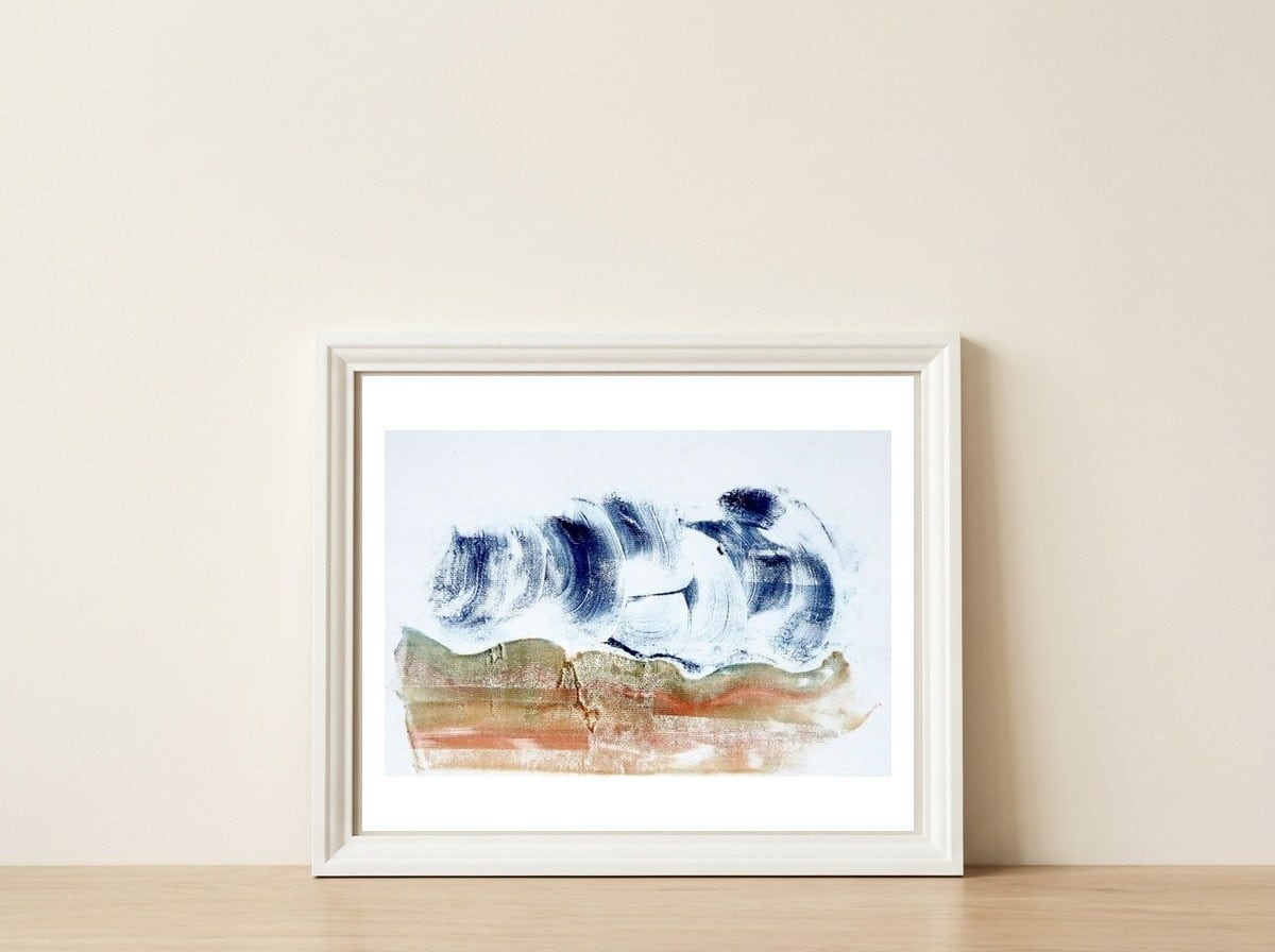 Beach No.1 — framed, leaning against the wall