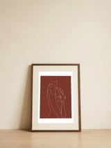 Female chest line-brown — framed, leaning against the wall thumbnail