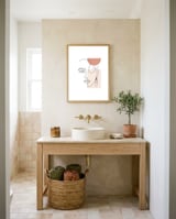 minimal woman face line art framed in a breezy room thumbnail