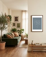 gay love line art-blue framed in a grounding room thumbnail
