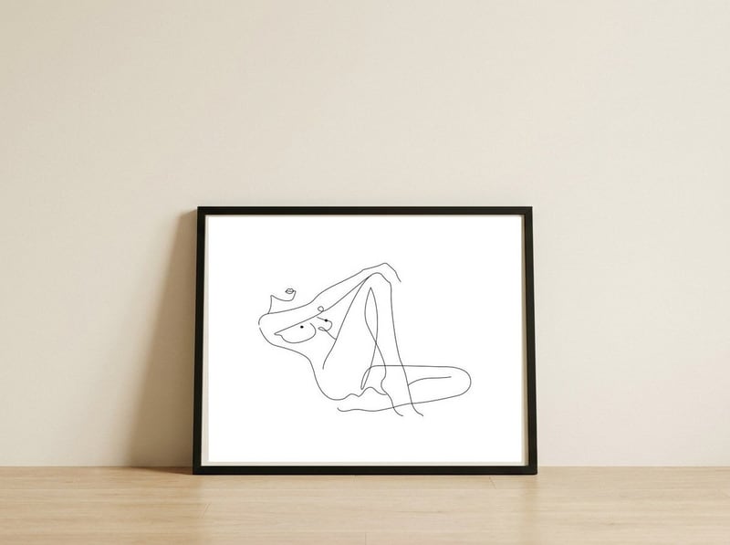 Lying woman — framed, leaning against the wall