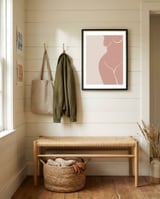 Female nude closeup line-a framed in a relaxed room thumbnail