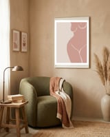 Female nude closeup line-a framed in a tender room thumbnail