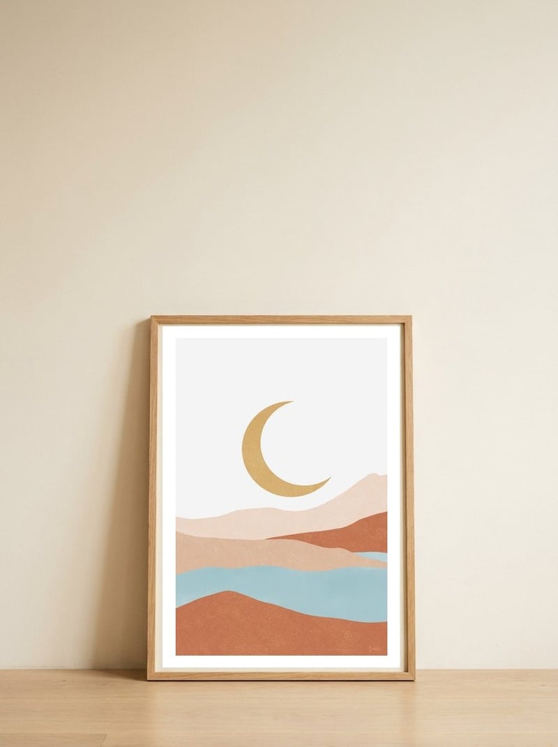 Desert Mountains #2 — framed, leaning against the wall