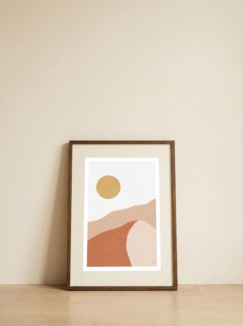 Desert Mountains #3 — framed, leaning against the wall