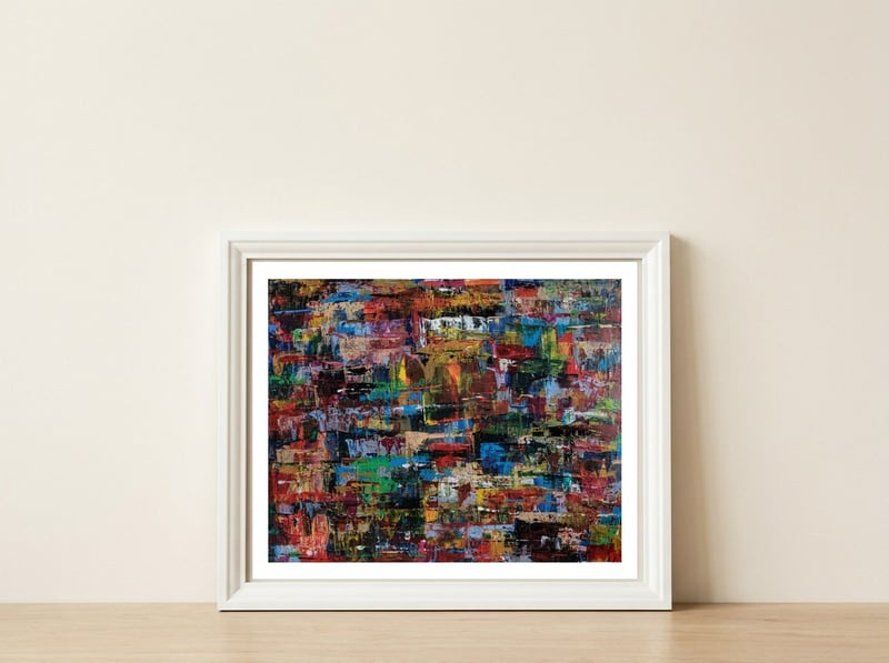 Summation — framed, leaning against the wall
