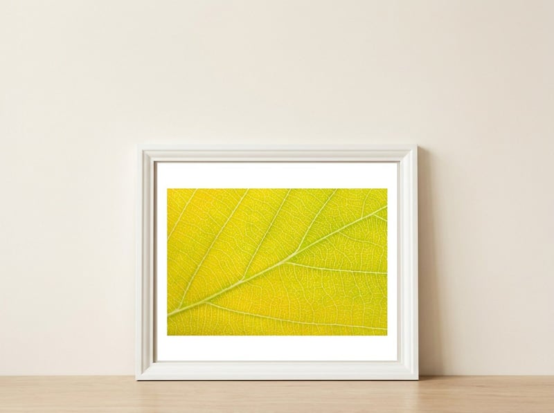 Autumn Leaf — framed, leaning against the wall