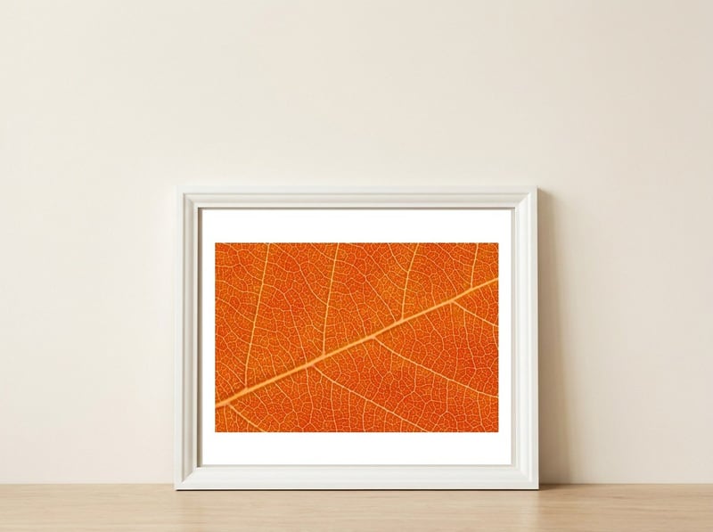 Autumn Leaf — framed, leaning against the wall