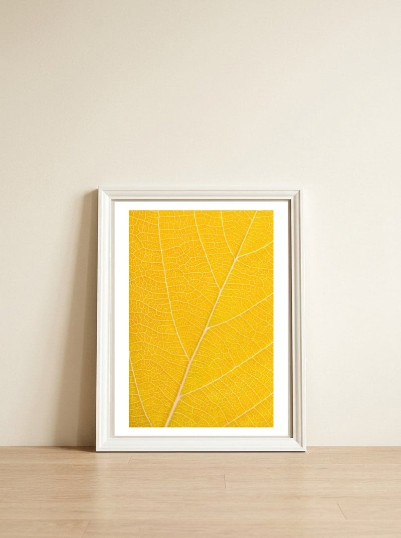 Autumn Leaf — framed, leaning against the wall