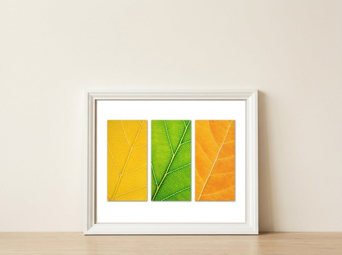 Autumn Leaves — framed, leaning against the wall