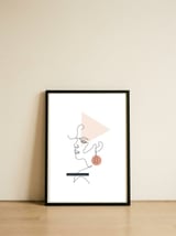 Geometric girl — framed, leaning against the wall thumbnail