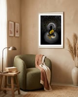 Cosmic Buddha Gold framed in a tender room thumbnail