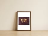 Word Map Gold Dark — framed, leaning against the wall thumbnail