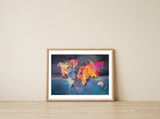 World Map triangle — framed, leaning against the wall thumbnail