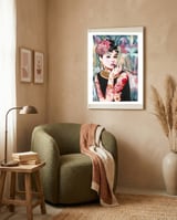 Tribute to Audrey framed in a tender room thumbnail