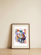 Rainbow Cat — framed, leaning against the wall thumbnail