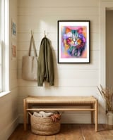 Rainbow Cat framed in a relaxed room thumbnail