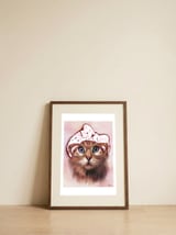 Pinup Cat — framed, leaning against the wall thumbnail