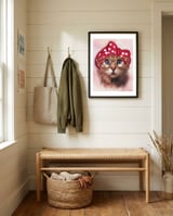 Pinup Cat framed in a relaxed room thumbnail