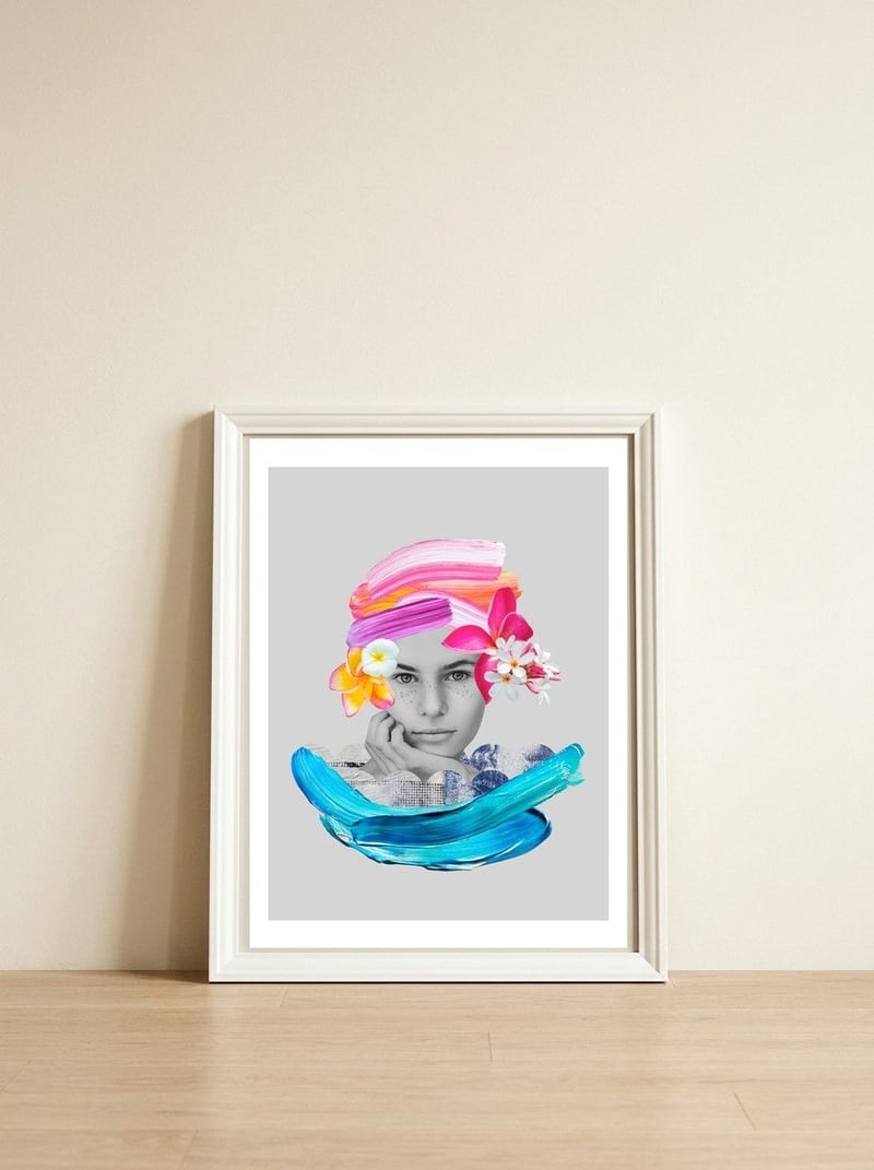 Imagination Girl — framed, leaning against the wall