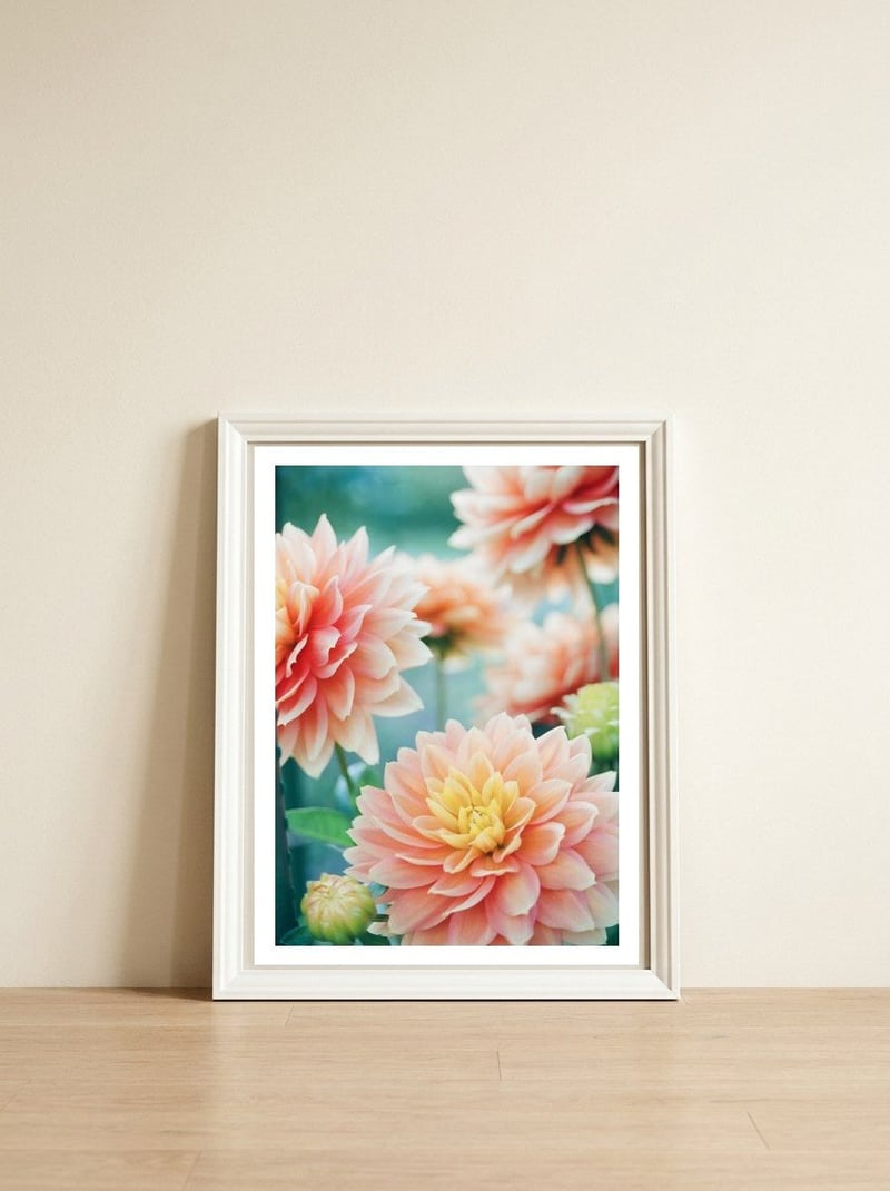 Happy Flowers — framed, leaning against the wall