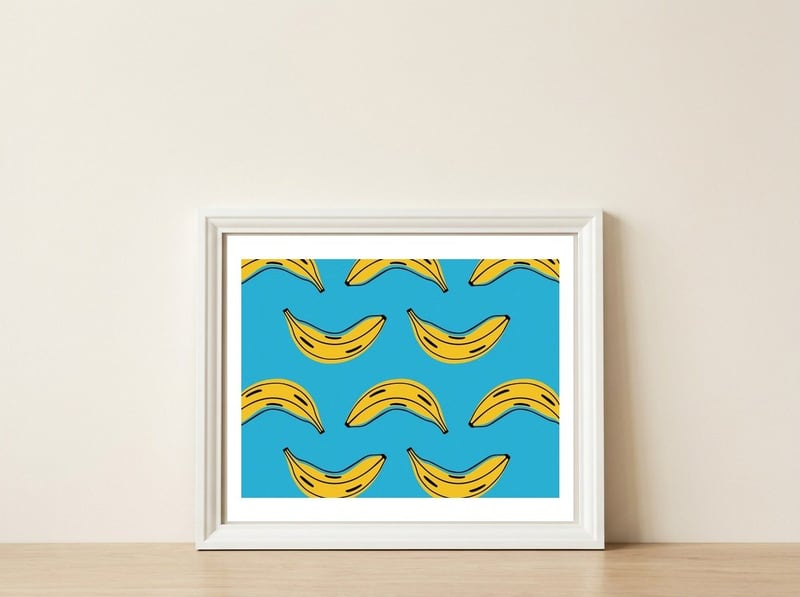 Is Bananas — framed, leaning against the wall