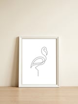 One Line Art Flamingo — framed, leaning against the wall thumbnail