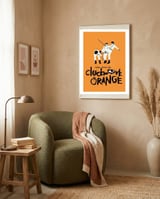 A Clockwork Orange movie poster framed in a tender room thumbnail
