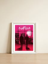Tyler and Marla Fight Club movie poster — framed, leaning against the wall thumbnail