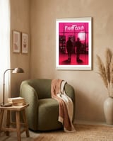 Tyler and Marla Fight Club movie poster framed in a tender room thumbnail