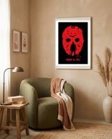 Friday the 13th movie poster framed in a tender room thumbnail