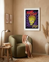 Mars Attacks movie poster framed in a tender room thumbnail