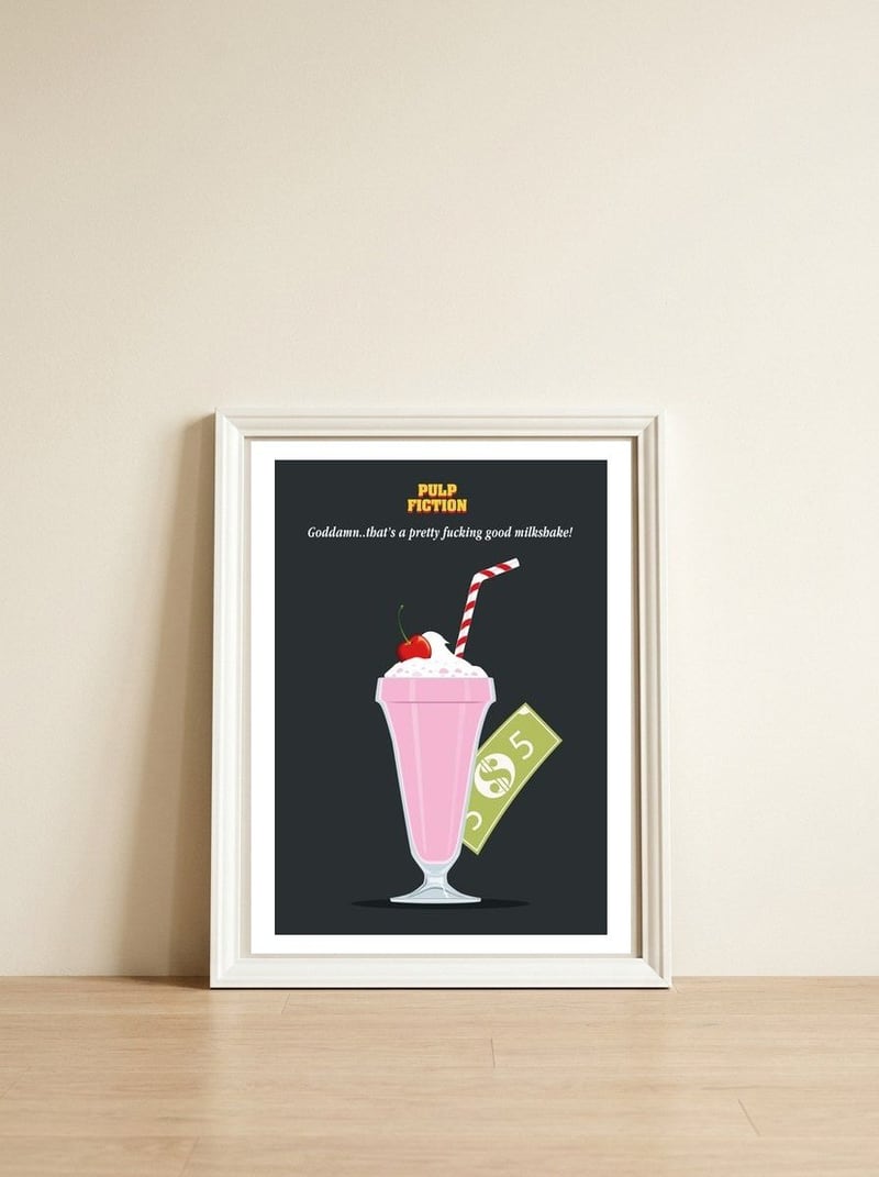 Mia Wallace Pulp Fiction movie poster — framed, leaning against the wall