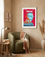 Vertigo movie poster framed in a tender room thumbnail