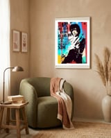 Keith Richards pop art poster framed in a tender room thumbnail