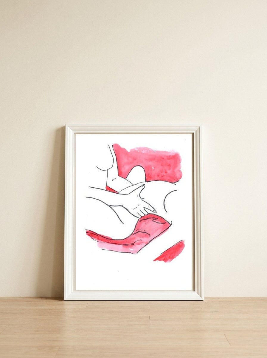 The dance — framed, leaning against the wall