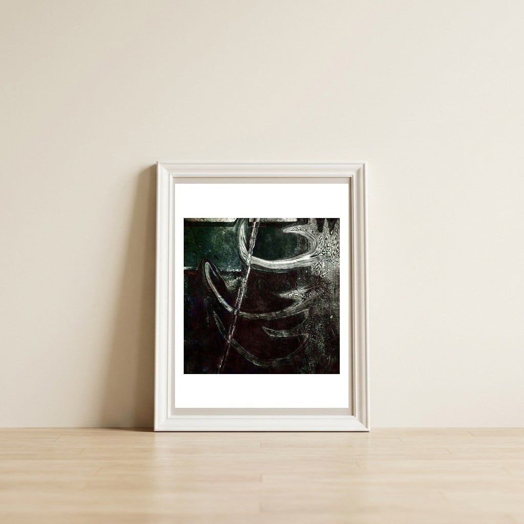 Zero point — framed, leaning against the wall