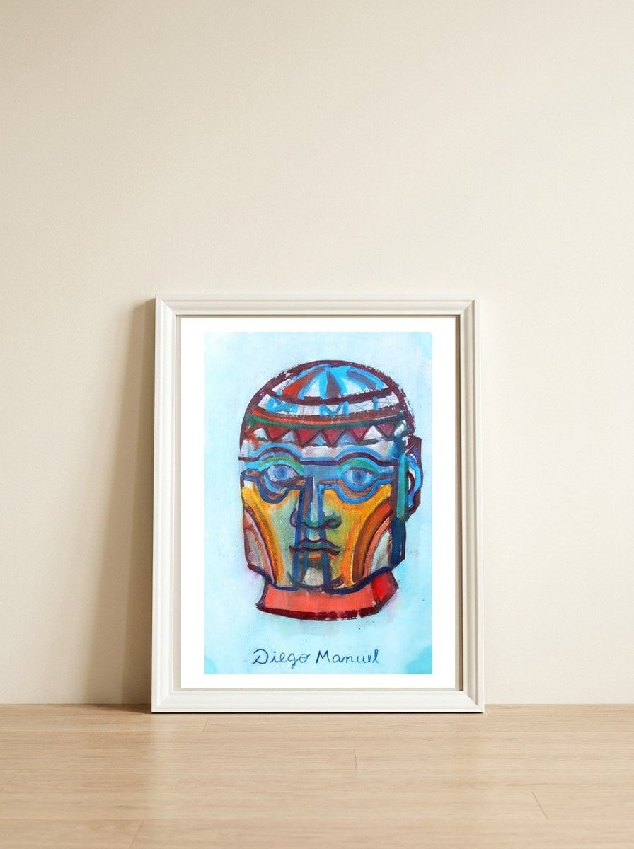 Caballero Enmascarado 2 — framed, leaning against the wall