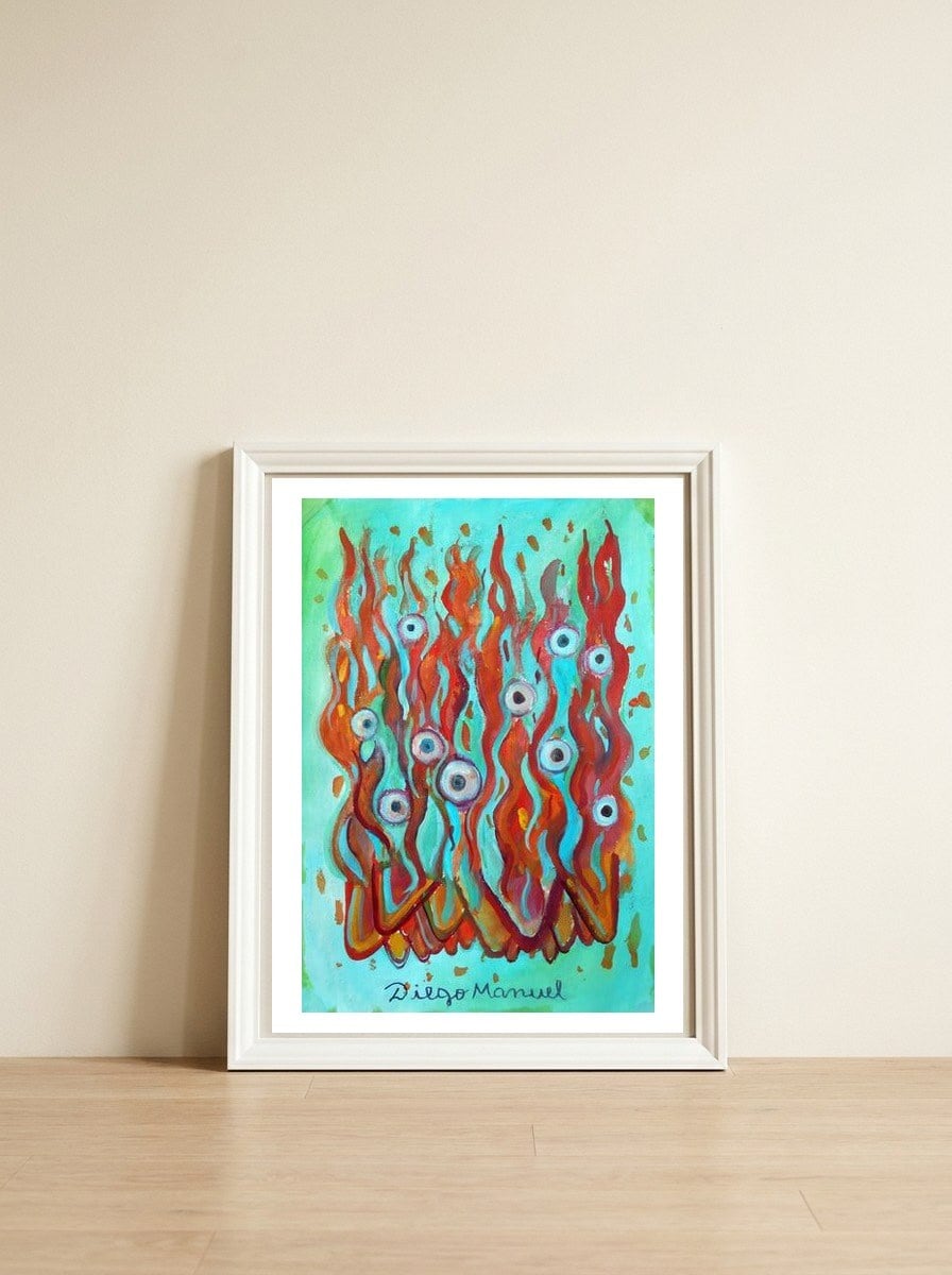 Graffiti Real 17 — framed, leaning against the wall