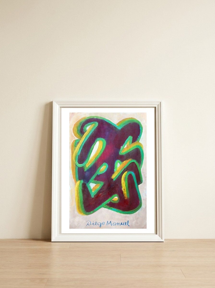 Graffiti Real 5 — framed, leaning against the wall
